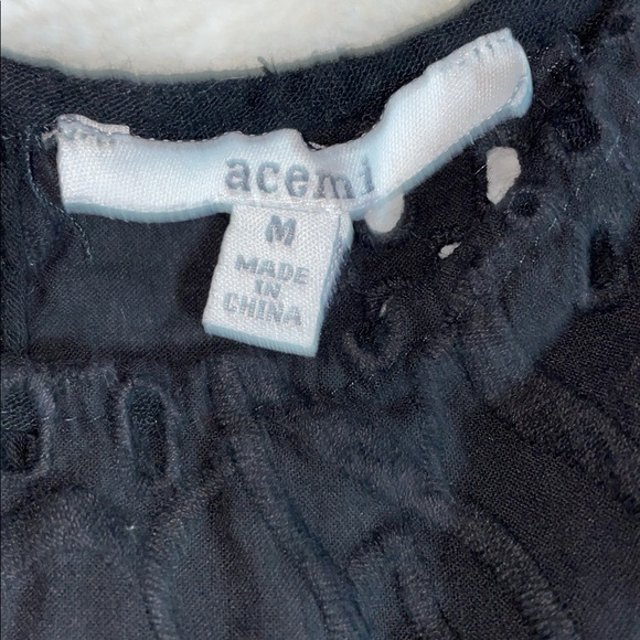 Acemi size M black sleeveless top with eyelet cut-out bodice - Picture 2 of 6